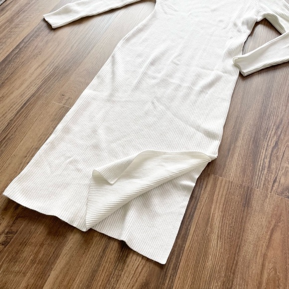 Women's Long Sleeve Ribbed Sweater Dress Turtleneck
Slim Fit Slit Midi - Picture 7 of 9